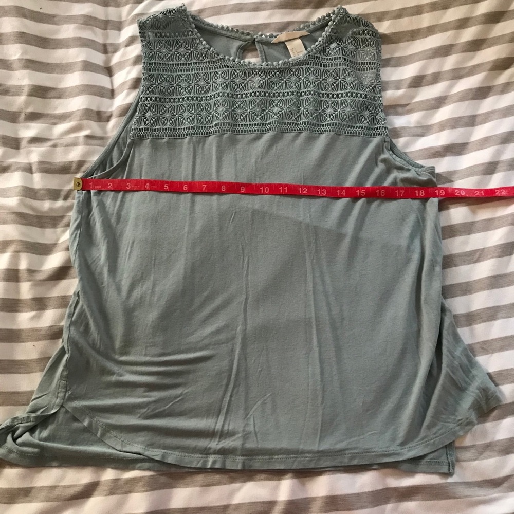H&M blue lace detail top